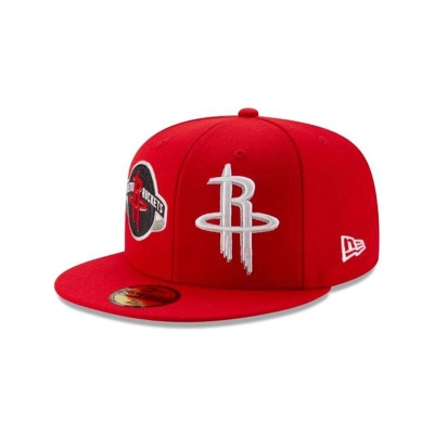 Red Houston Rockets Hat - New Era NBA Double Hit 59FIFTY Fitted Caps USA4638095